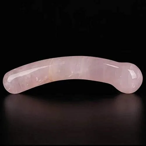 Vista 2 de BEINUANCRYSTAL - Rodillo curvo de cuarzo rosa de cristal natural de 170 a 7.087 in para mujer, color rosa
