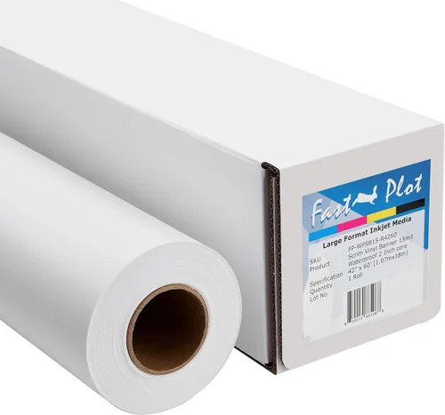Vista 10 de FastPlot Banner de vinilo para exteriores, impermeable, 15 mil 14.11 oz, rollo de 24 pulgadas x 60 pies, núcleo de 2 pulgadas