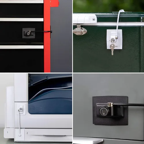 Vista 5 de Paquete de 2 cerraduras para refrigerador Guardianite Premium con cerradura con llave incorporada (paquete de 2, negro)