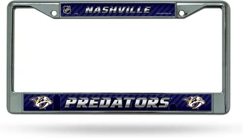 Vista 37 de Rico Industries NHL Fan Shop Marco de matrícula cromado estándar