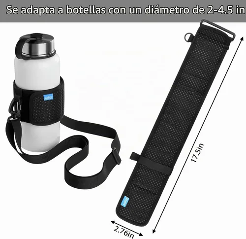 Vista 2 de Xxerciz Soporte para botella de agua con correa ajustable para el hombro, universal para botella para caminar, senderismo, camping
