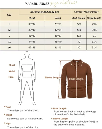 Vista 7 de PJ PAUL JONES Men's Pullover Sweater Casual Raglan Sleeves Knit Polo Sweater