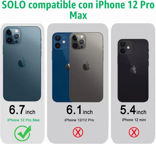 Vista 2 de JJGoo Compatible con iPhone 12 Pro Max, transparente, a prueba de golpes, delgada, antiarañazos, carcasa protectora de policarbonato duro