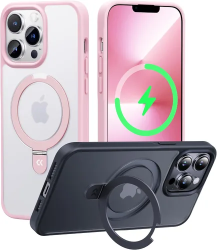 Vista 47 de CASEKOO - Funda diseñada para iPhone 14 Pro con soporte magnético invisible [protección contra caídas de grado militar] [compatible con MagSafe]