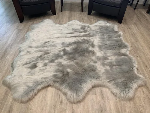 Vista 63 de LAMBZY Alfombra de pelo de oveja sintética, hipoalergénica, súper suave, sedosa para sala de estar, habitación de los niños, sofá
