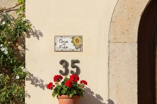 Vista 2 de CERAMICHE D'ARTE PARRINI - Azulejo de cerámica italiana de cerámica personalizada con nombre rectangular placas familiares pintadas a mano hechas