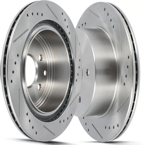 Vista 42 de SCITOO Rotores de freno trasero para Honda para CR-V 2002-2004 Frenos de disco perforados y ranurados Rotores de reemplazo: 31304