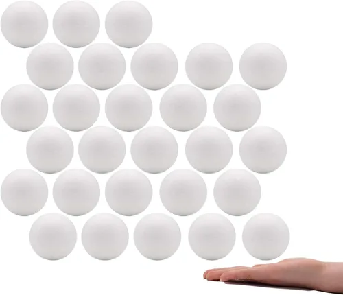 Vista 5 de Crafare Paquete de 16 Bolas de Espuma de 2 Pulgadas para Manualidades Bolas de Espuma de Poliestireno Blanco para Arte Hogar Proyectos Escolares