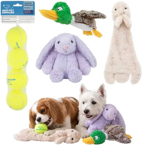 Vista 29 de Best Pet Supplies Juguetes chirriantes para perros con tela suave y duradera para mascotas pequeñas, medianas y grandes, juguete interactivo