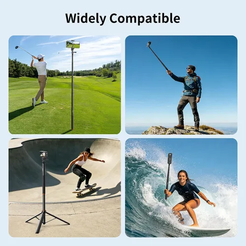 Vista 11 de VRIG Palo selfie invisible de 63 in/63″ para Insta360 X6/X5/X4 Air/X4/X3