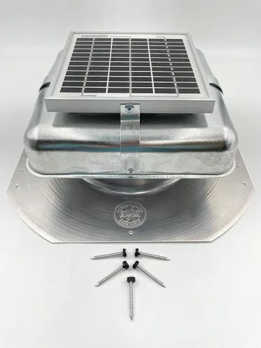 Vista 3 de Solar RoofBlaster con ventilación galvanizada Ventilación de techo solar 4.5 vatios Diseño nuevo y mejorado para aplicación de tejas