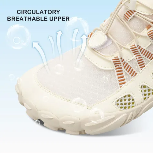 Vista 3 de SKASO Zapatos de agua para hombre y mujer, zapatos descalzos de secado rápido, zapatos acuáticos para playa, zapatos ligeros con agujeros