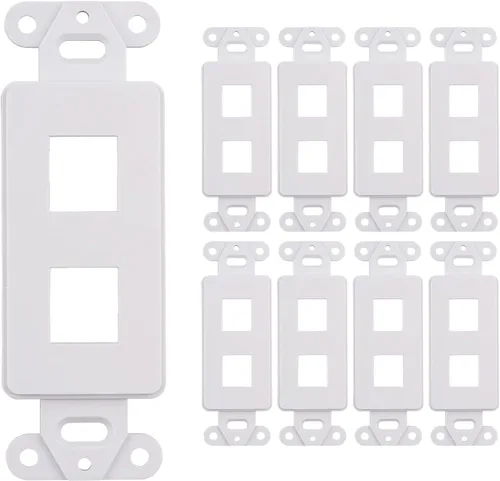 Vista 3 de Paquete de 10 cubiertas de placa de pared de una sola banda, marco rectangular de una sola banda para interruptores, tomas de corriente