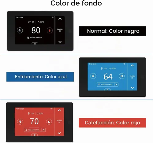 Vista 4 de MoesGo Termostato inteligente programable con WiFi para el hogar, no se requiere cable C mediante adaptador de cable C, con sensor remoto de zona