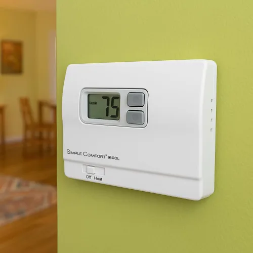 Vista 2 de ICM Controls SC1600L - Termostato de calor no programable Simple Comfort con pantalla retroiluminada, funciona con pilas, sin salida de ventilador