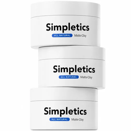 Vista 9 de Simpletics Arcilla capilar para hombres (aroma a vainilla) – Arcilla de peinado mate natural de 6 ingredientes con cera de abeja y aceite de coco