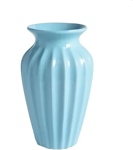 Vista 2 de Minimalist Style Ceramic Flower Vase Ornaments Creative Tabletop Flower Vase Home Christmas Decoration Blue(White,30cm)