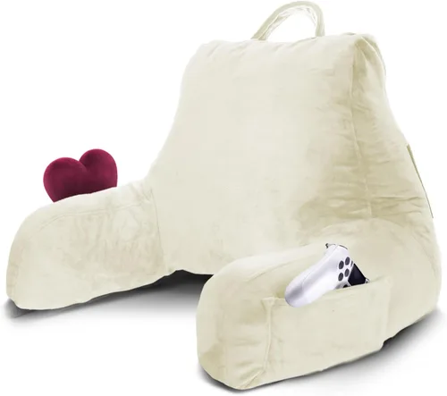 Vista 44 de Nestl Almohada de lectura para niños y adolescentes con espuma viscoelástica triturada, almohadas de respaldo para leer, ver y jugar, uso