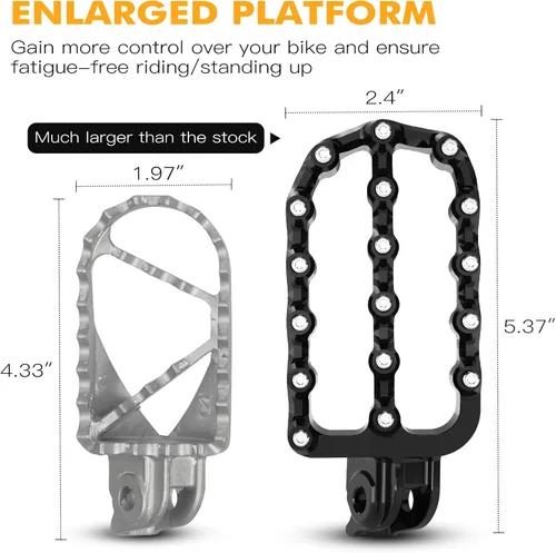 Vista 4 de NICECNC Estriberas planas horizontales negras de ángulo ancho estilo rally compatibles con KTM 390 Adventure 2020 2021 2022 2023, aluminio 6061