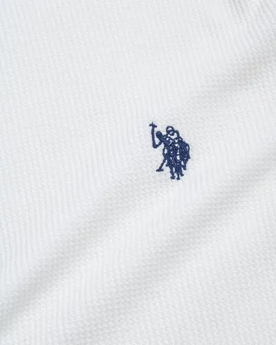 Vista 5 de U.S. Polo Assn. Conjunto de pijama para hombre, camiseta de manga larga de punto gofre de 3 piezas, pantalones de franela y pantalones cortos