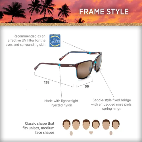 Vista 6 de Maui Jim Gafas de sol clásicas polarizadas Wild Coast para hombre y mujer