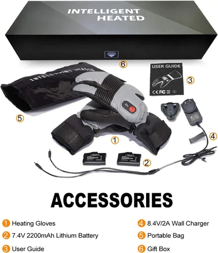 Vista 7 de SAVIOR HEAT Guantes de esquí con calefacción, batería recargable eléctrica, para hombres, mujeres, niños, invierno, snowboard, motocicleta