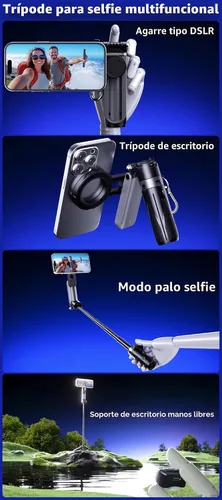 Vista 7 de Trípode magnético 4 en 1 con bolsillo para selfie que se extiende hasta 1.5 pies Portable Camera Grip Handle, Strong Magnetic, Compact, Detachable