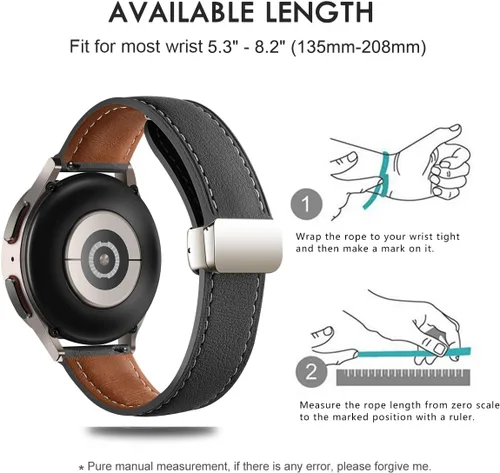 Vista 6 de DEALELE Correas compatibles con Samsung Galaxy Watch 7 / FE / 6/6 classic / 5/5 Pro / 4/4 Classic / 3 1.614 in / Active 2 / Huawei GT3 / GT2 1.654