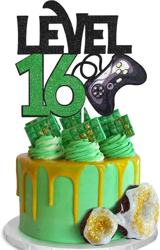 Vista 15 de Decoración para pastel de juego de nivel 8 – Suministros de fiesta de 8 cumpleaños para niños – Decoración de fiesta de juegos ganador