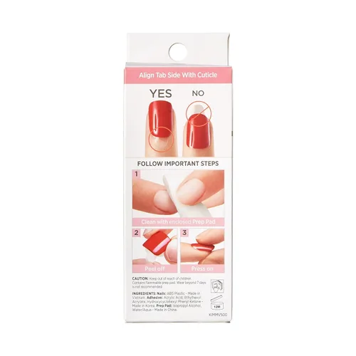 Vista 3 de Uñas postizas sin pegamento KISS imPRESS, diseño "All I Want" Púrpura y Blanco