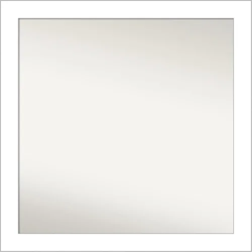 Vista 373 de Amanti Art Espejo de baño blanco para sobre el fregadero, 24 x 26 pulgadas, espejo rectangular blanco y blanco, marco de madera contemporáneo