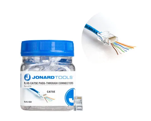 Vista 10 de Jonard Tools Conectores de paso RJ45-525 CAT5e RJ45 para cables de red (paquete de 25)