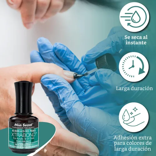 Vista 9 de Mia Secret 3 unidades sin ácido imprimación Xtra Bond acrílico UV Gel 0.5 fl oz