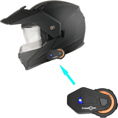 Vista 15 de 1Storm Nuevo Casco Modular de Cara Completa para Motocicleta con Doble Visera Abatible: HJK910 DSPORT Brillo negro