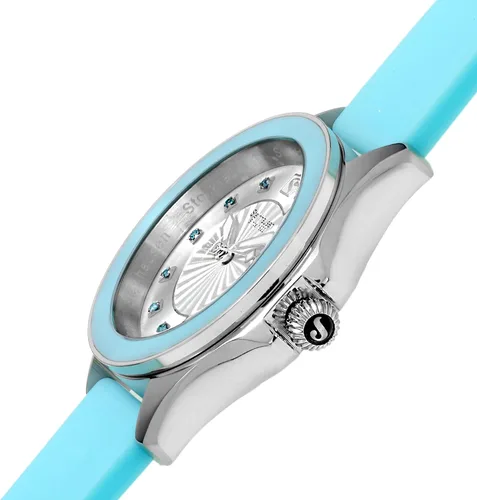 Vista 2 de Arbon Collection - Reloj para mujer con banda intercambiable de silicona de acero inoxidable