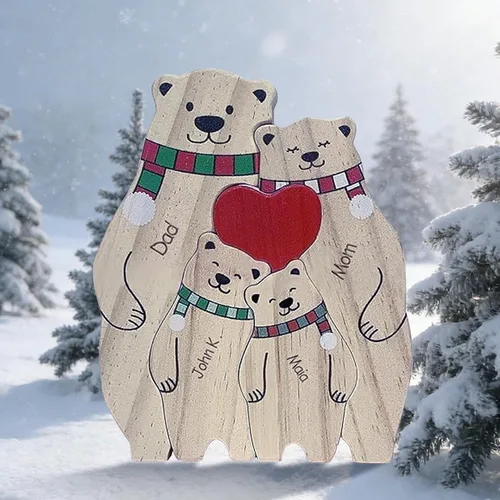 Vista 13 de Rompecabezas de madera personalizado con nombres familiares de 2 a 8, rompecabezas de madera de gato, rompecabezas de madera personalizable