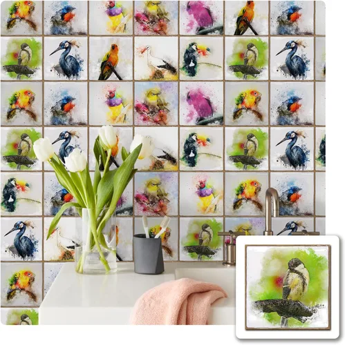 Vista 49 de Alwayspon Vinilo adhesivo efecto piedra, pegatinas para azulejos de pared autoadhesivas, protector antisalpicaduras para cocina y baño, T026