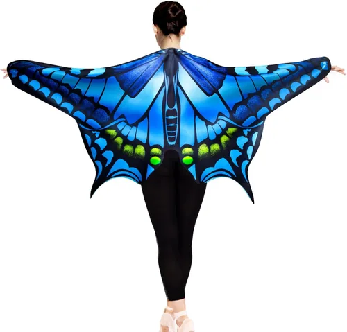 Vista 4 de D.Q.Z Butterfly-Wings-Costume for Women Ladies Fairy Wings Dress-Up Accessory Party Favors