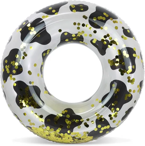 Vista 23 de POZA Flotador de Tubo Inflable para Piscina – Anillo de natación de confeti brillante, Tubo Inflable de Servicio Pesado Resistente a los Rayos UV