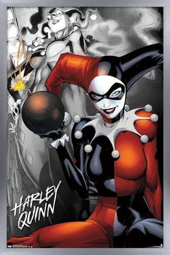 Vista 11 de Trends International DC Comics - Póster de pared de Harley Quinn, la bomba, 14.725 x 22.375 pulgadas, versión enmarcada de madera de granero