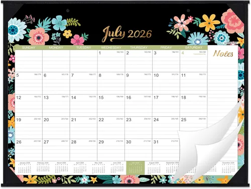 Vista 9 de Calendario de escritorio 2026, calendario de escritorio grande 2026, enero 2026 a diciembre de 2026, 22 x 17 pulgadas, 12 meses, protectores