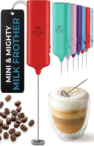 Vista 10 de Varita de espumador de leche mini y potente – Potente espumador de café de mano, mezclador de bebidas operado con batería – Tamaño de bolsillo