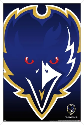 Vista 12 de Trends International NFL Baltimore Ravens - Póster de pared con logotipo 14, 22.375 x 34 pulgadas, versión premium sin marco