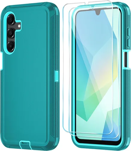 Vista 23 de Qinmay Funda para Samsung Galaxy A15 5G con protector de pantalla HD, resistente a los golpes y a las caídas, funda de 3 capas para Galaxy A15, Negro