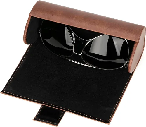 Vista 3 de Linkidea Estuche rígido extra grande para guardar lentes de sol, compatible con DIOR EverDior A1U 30Montaigne BU Missdior B1U (marrón)