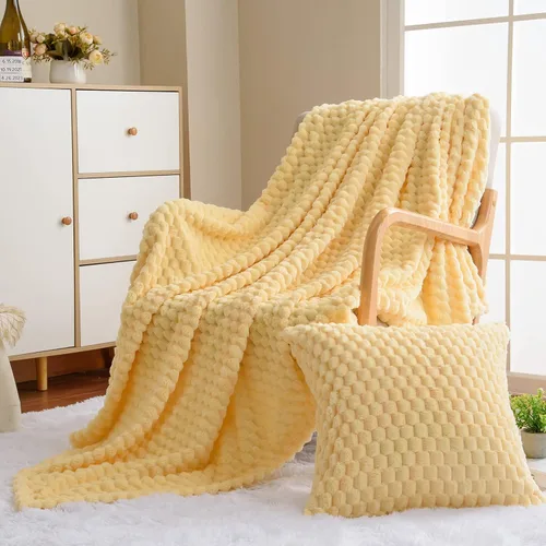 Vista 97 de Vessia - Manta de forro polar de franela (50x70 pulgadas), manta 3D de jacquard negra, esponjosa y cálida para sofá, sillón, cama, silla, 300GSM