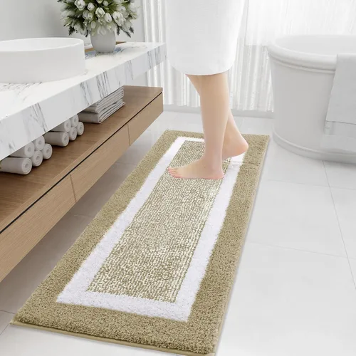 Vista 32 de OLANLY Alfombras de baño 24x16, tapetes de baño extra suaves y absorbentes de microfibra, antideslizantes, lavables a máquina, secan rápido