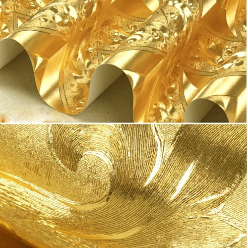 Vista 4 de Q QIHANG DAWEI - Papel tapiz decorativo para habitación de Ktv con mosaico dorado y diseño de rombos, 1.73 pies de ancho x 32.8 pulgadas de largo