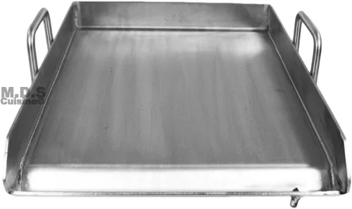 Vista 3 de Plancha Comal Plancha de acero inoxidable de 18 x 16 pulgadas para cocinar con estufa o parrilla al aire libre