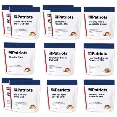 Vista 16 de 4Patriots suministro de alimentos para emergencias, kit de supervivencia para 72 horas, vida útil de 25 años, 16 porciones